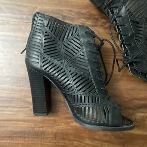Lace up black booties size 7.5